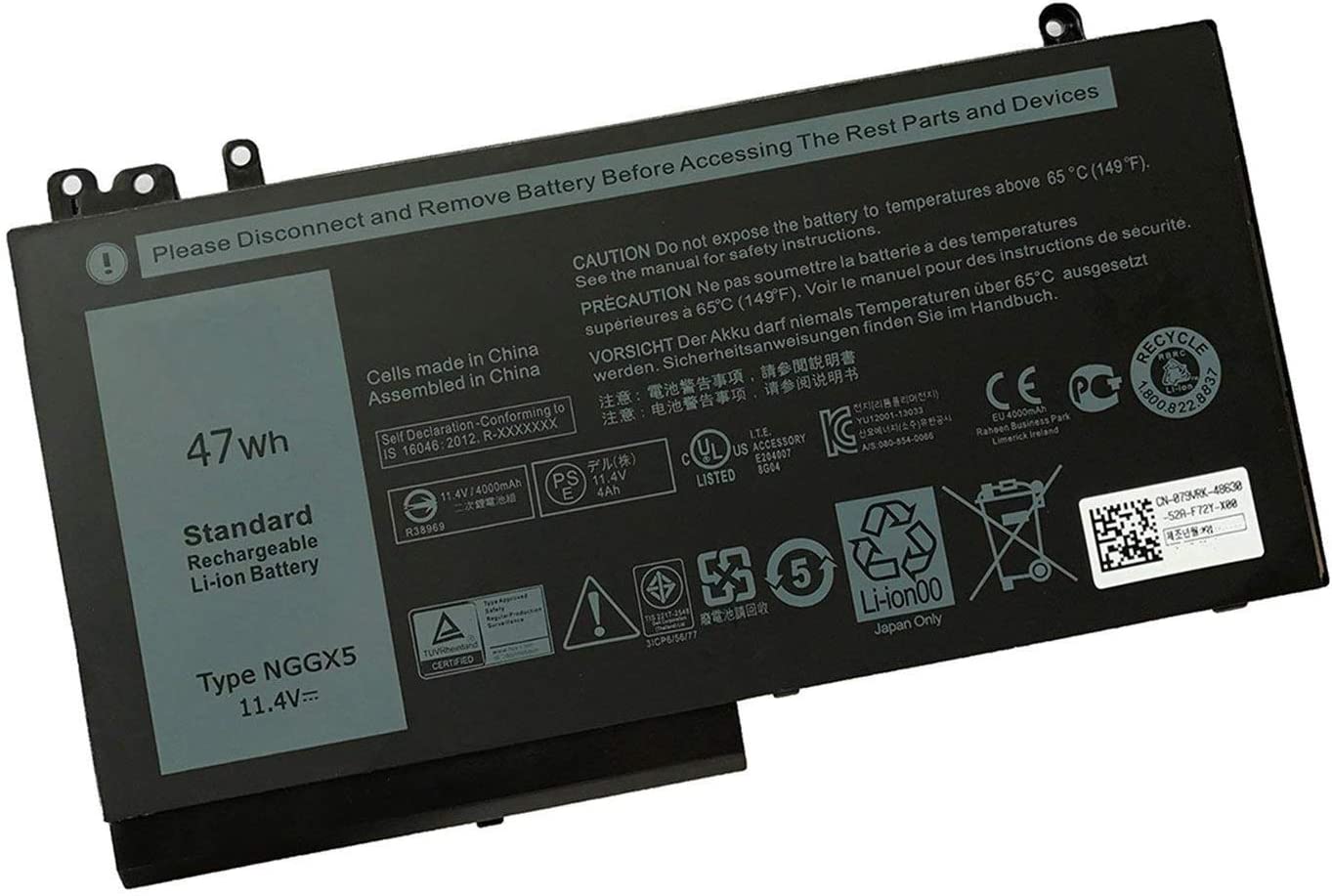 Dell Latitude NGGX5 battery for  E5270 11.4V 47Whr 3 Cell Primary Lithium-Ion Battery 954DF JY8DF