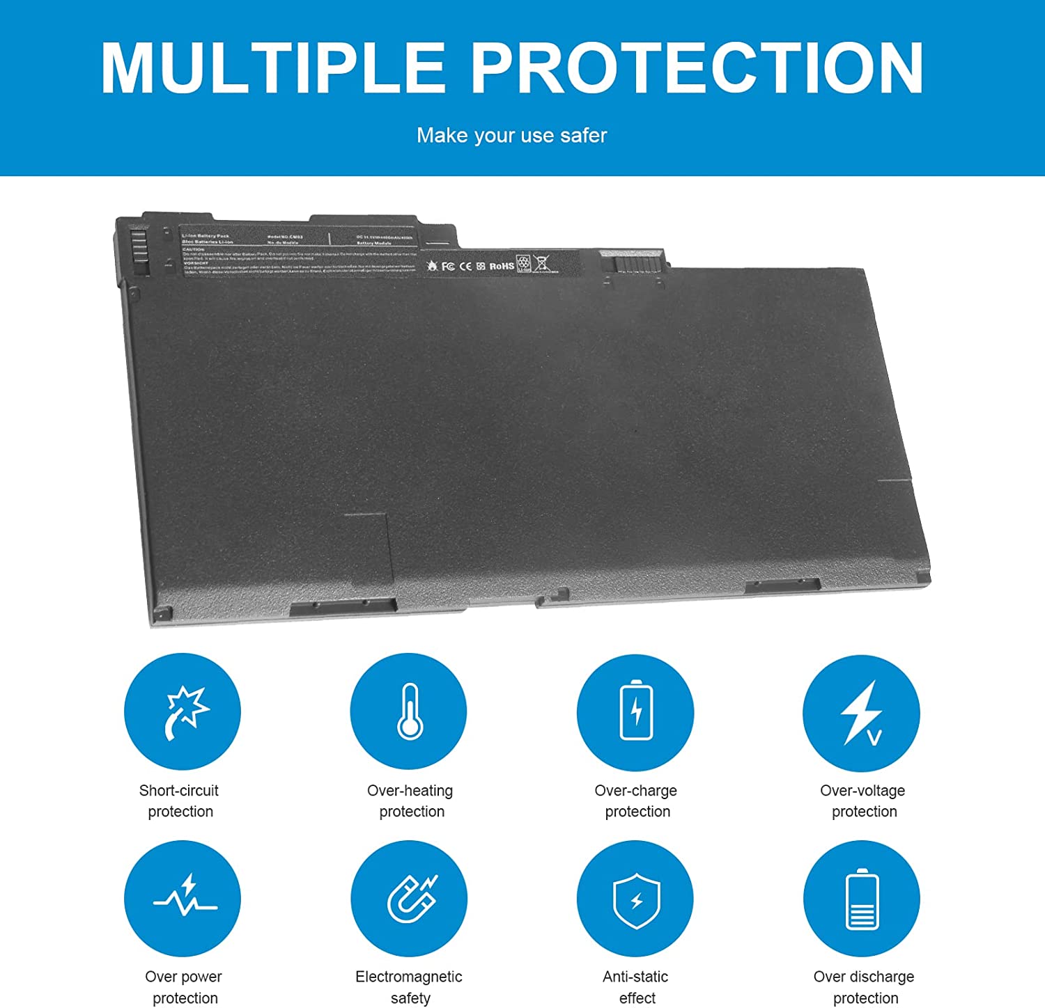 CM03XL CM03 Laptop Battery for HP Elitebook 740 G2, 745 G2, 750 G2, 755 G2, 840 G1, 840 G2, 845 G2, 850 G1, 850 G2, 855 G2, Zbook 14 G2