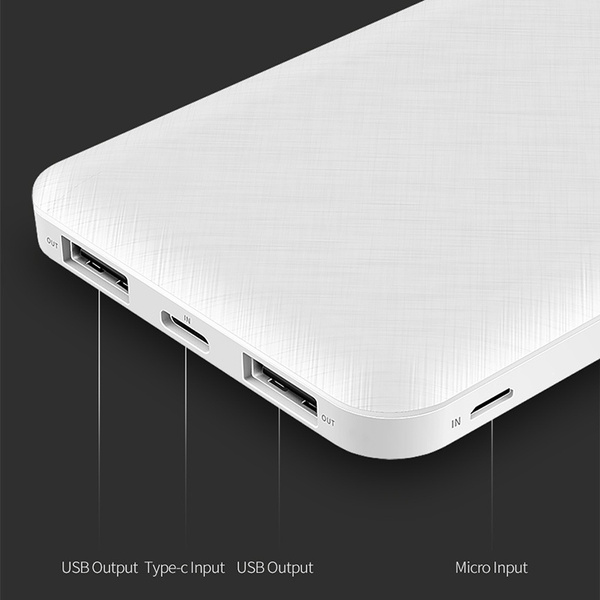 Slim 10000 mAh Power Bank With LED Light for Mobile Phone Ultra-thin