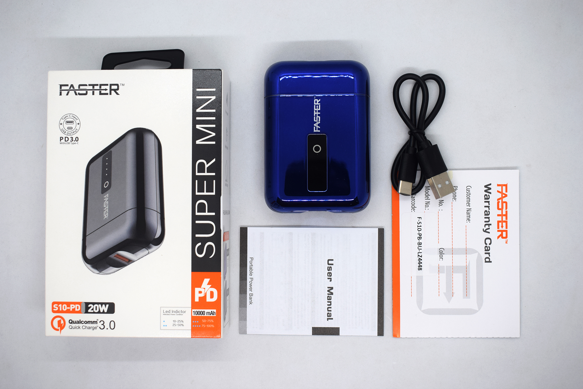 FASTER S10-PD Super Mini 20W Power Bank 10000 mAh